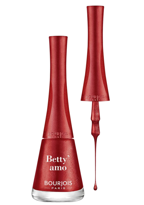 Bourjois 1 Seconde Nail Polish Betty' Amo pink shade on nails swatch