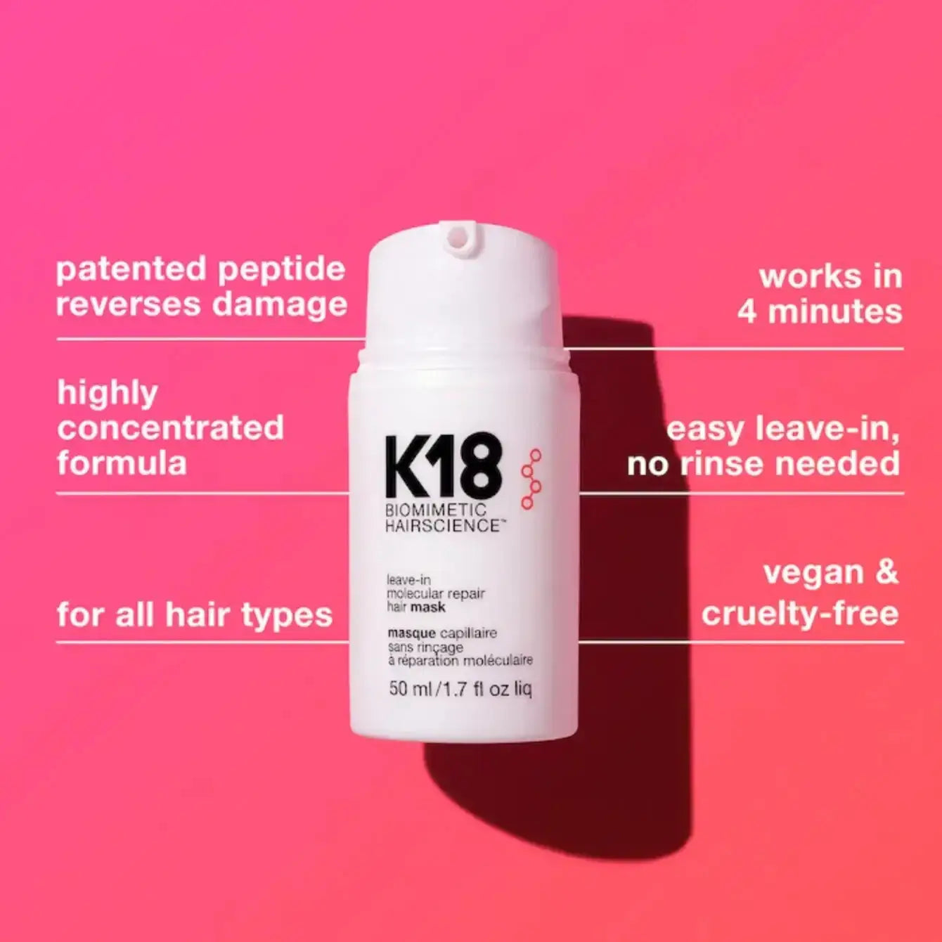 K18 Leave-In Molecular Repair Hair Mask 50ml - product close-up