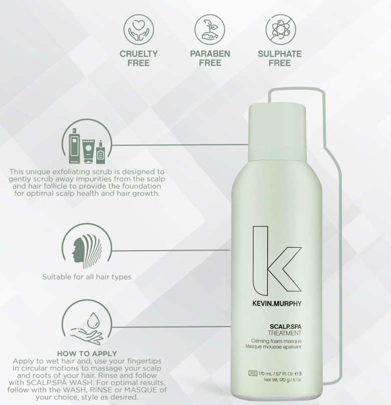 Kevin.Murphy Scalp.Spa Calming Foam Masque 170ml back label