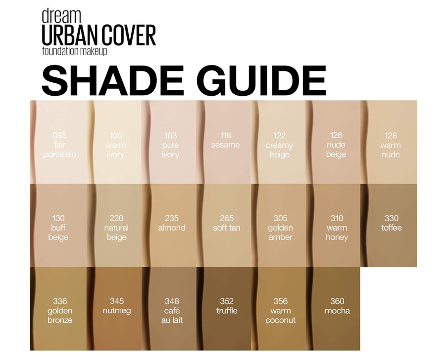 Maybelline Dream Urban Cover All-In-One Foundation 30ml bottle close-up
