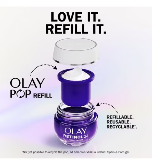 Olay Regenerist Retinol 24 Night Moisturiser 50ml packaging back view