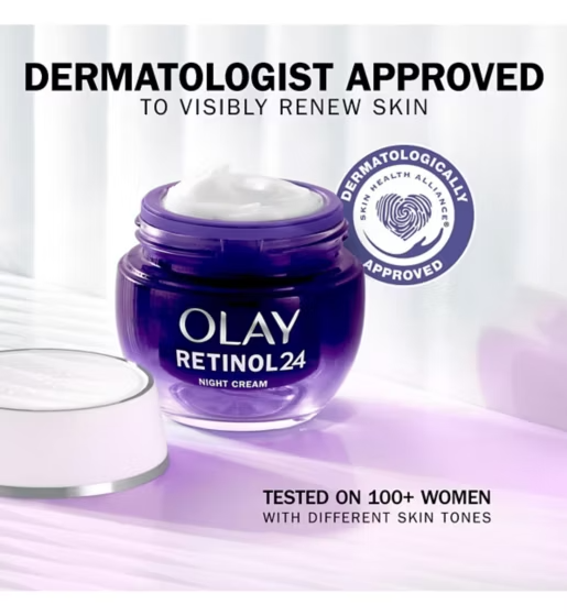 Olay Regenerist Retinol 24 Night Moisturiser key ingredients and skin benefits