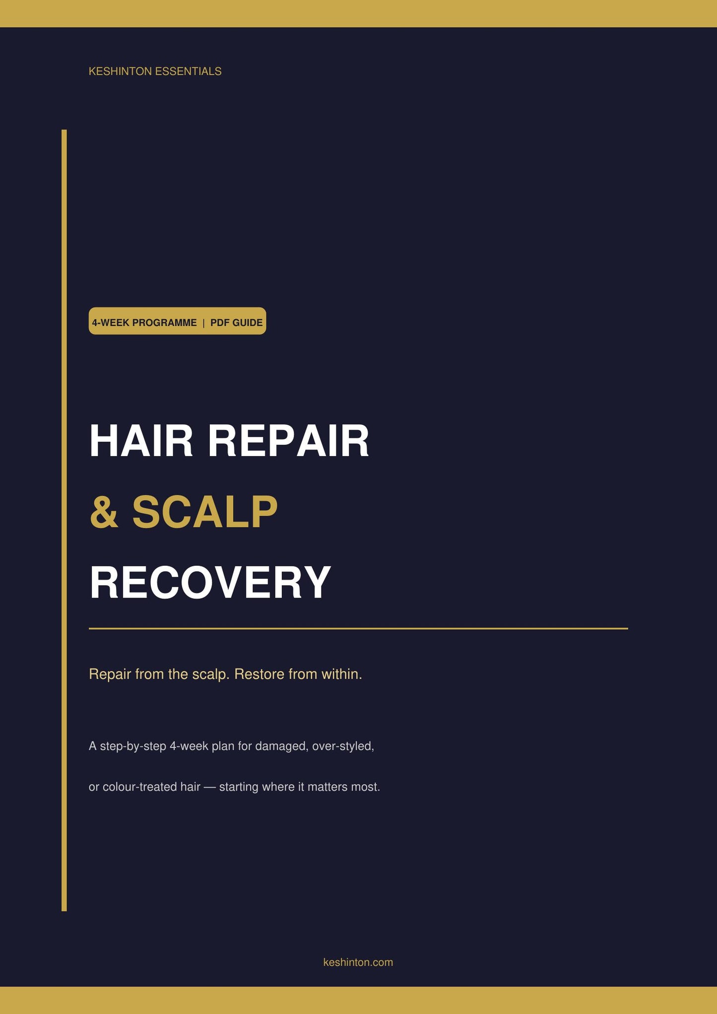 Hair Repair and Scalp Recovery Guide 4-Week Routine digital download cover – Keshinton Essentials