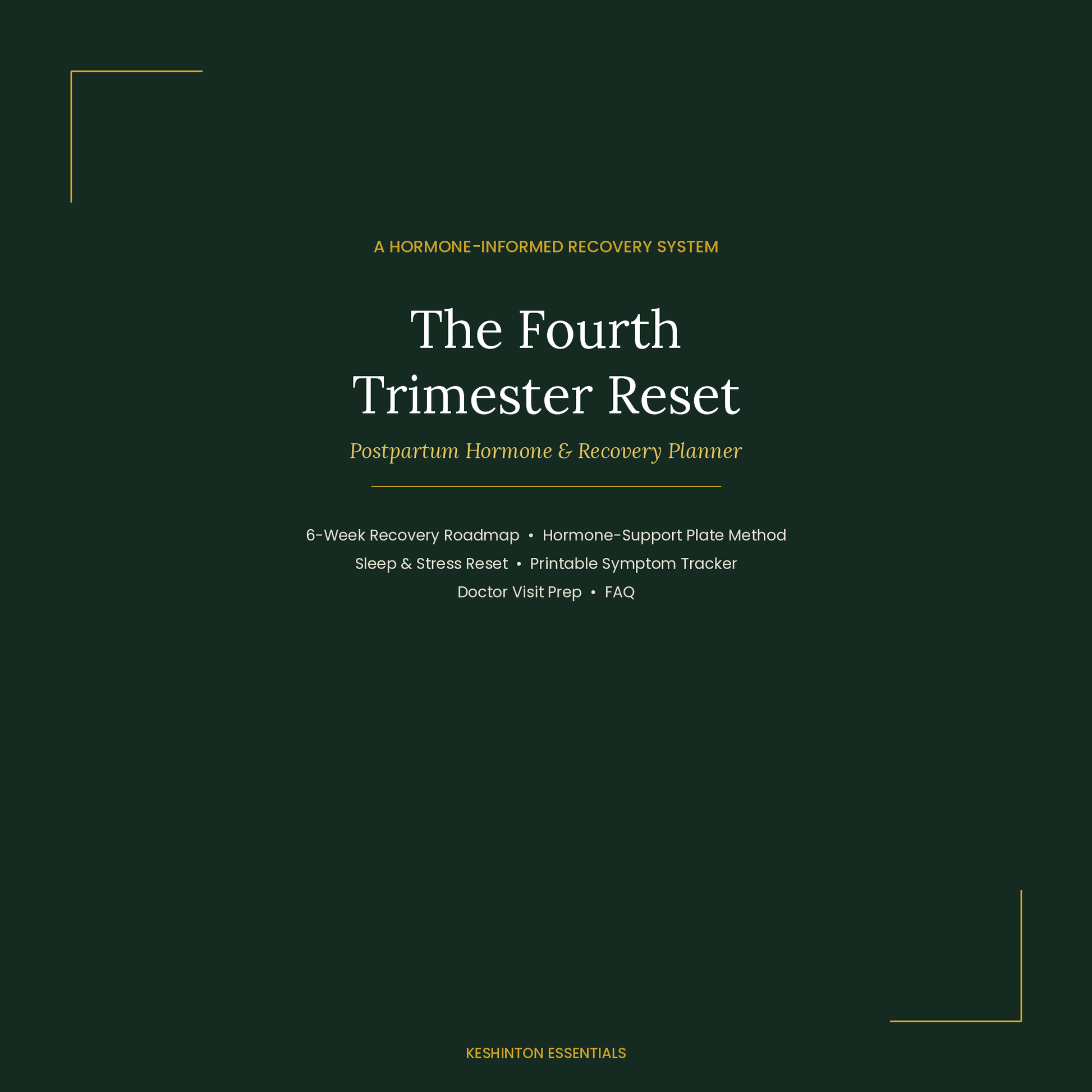 The Fourth Trimester Reset postpartum hormone recovery planner cover