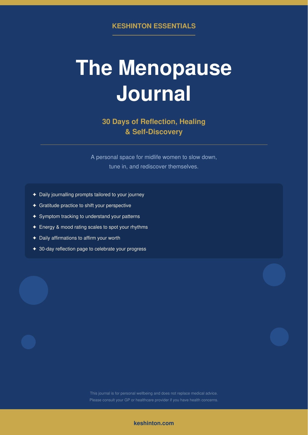 Menopause Journal Printable — 30-Day Wellness & Gratitude (Digital Download)